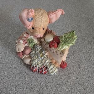 This Little Piggy Figurine 1994 Enesco "This Little Piggy Went To Market "
